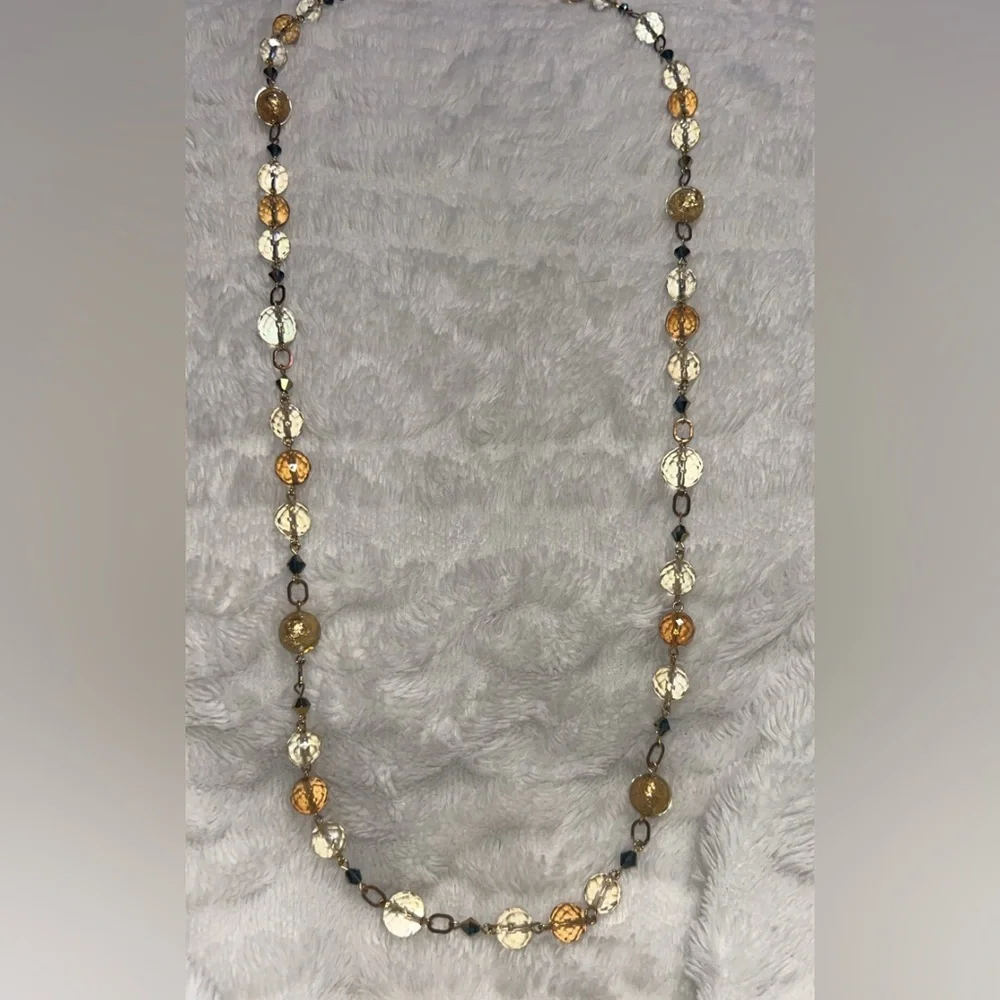 Vintage Multi Strands Plastic and Glass Beaded Necklace